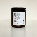 Świeca aromaterapeutyczna HIBERNACJA 250g w brązowym szklanym słoiku z białą etykietą MiUT.