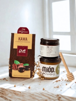 Zestaw prezentowy z miodem i świecą