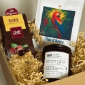 Zestaw prezentowy z kawą Flor d’Arara, świecą ENERGIA i pralinami w dekoracyjnym pudełku